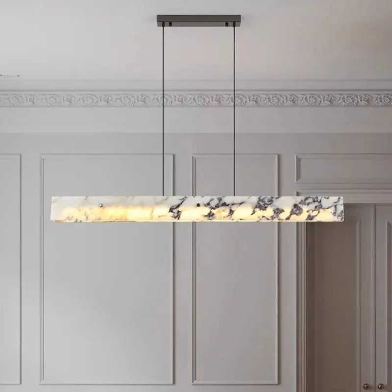 Long Strip Natural Marble Chandelier
