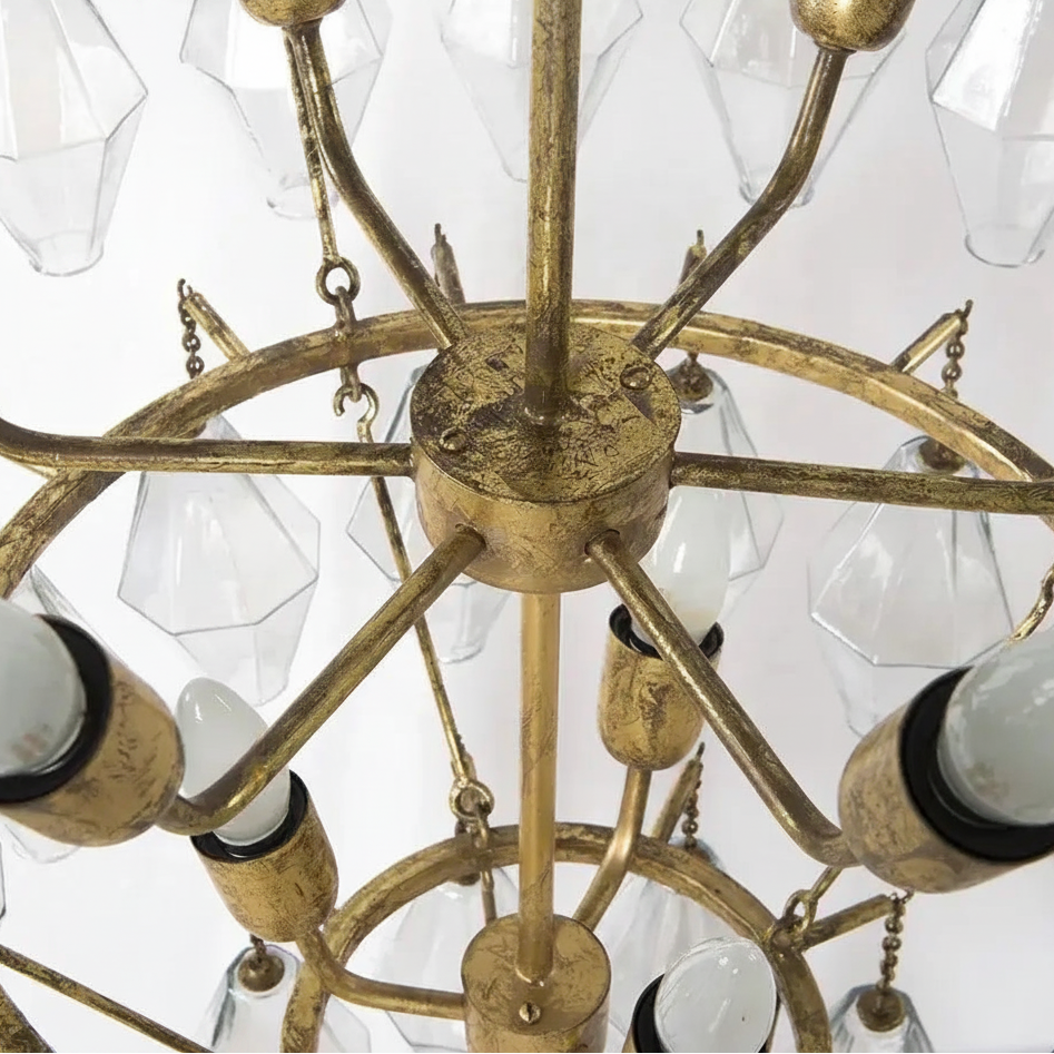 Adjustable Height Middle Glass Pendant Light