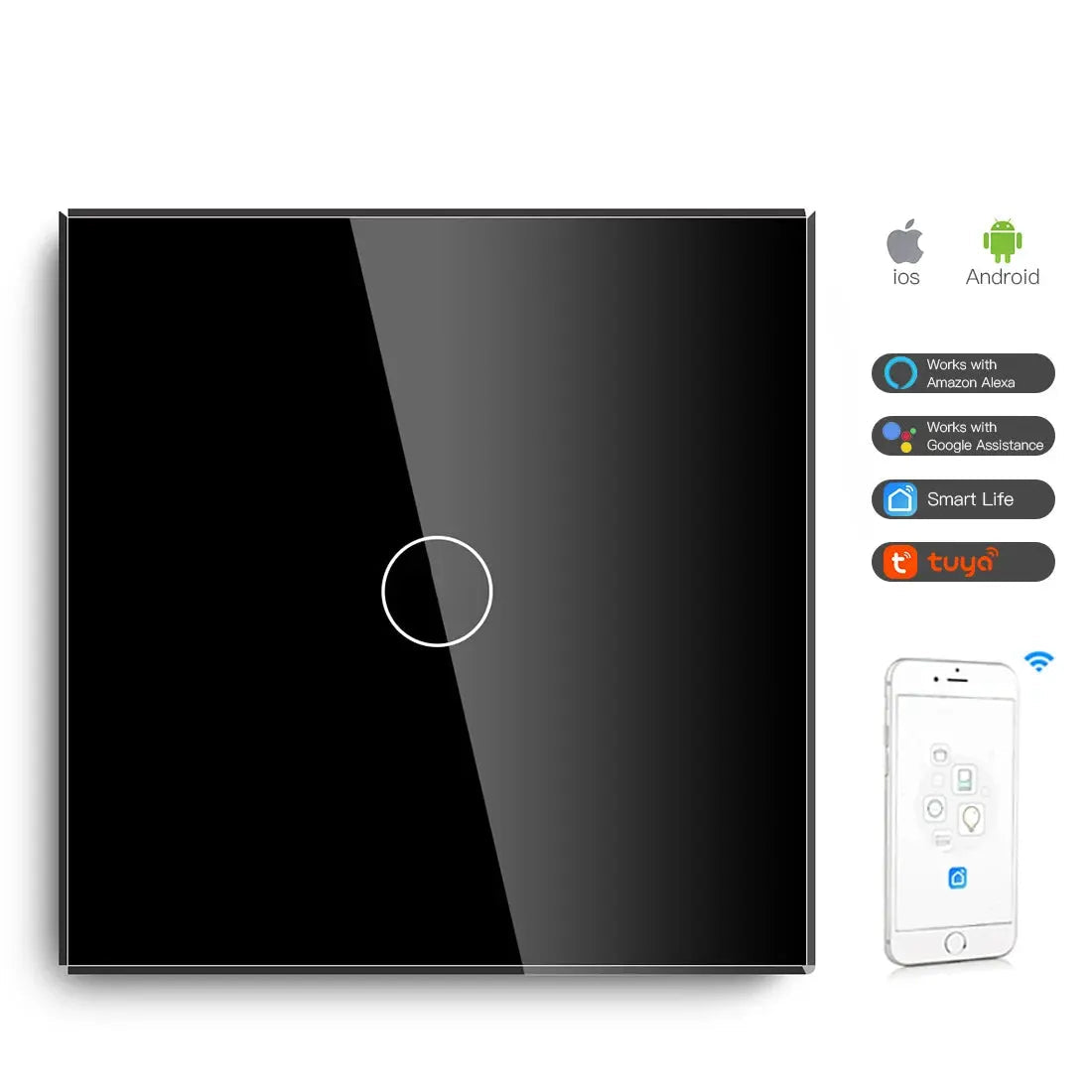 Wifi Light Smart Switch Grey White Black