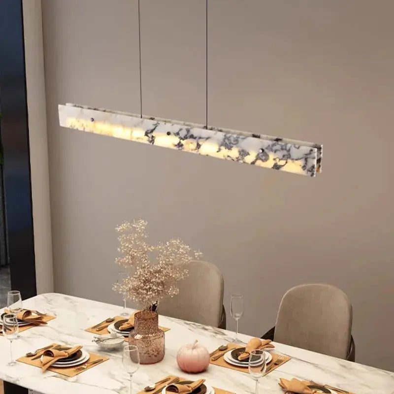 Long Strip Natural Marble Chandelier
