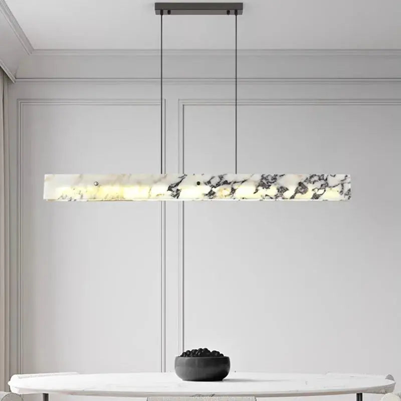 Long Strip Natural Marble Chandelier