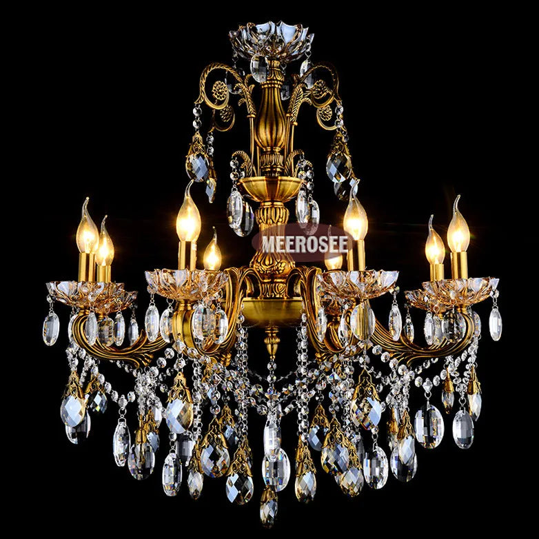 Bronze Finished Antique Crystal Chandelier