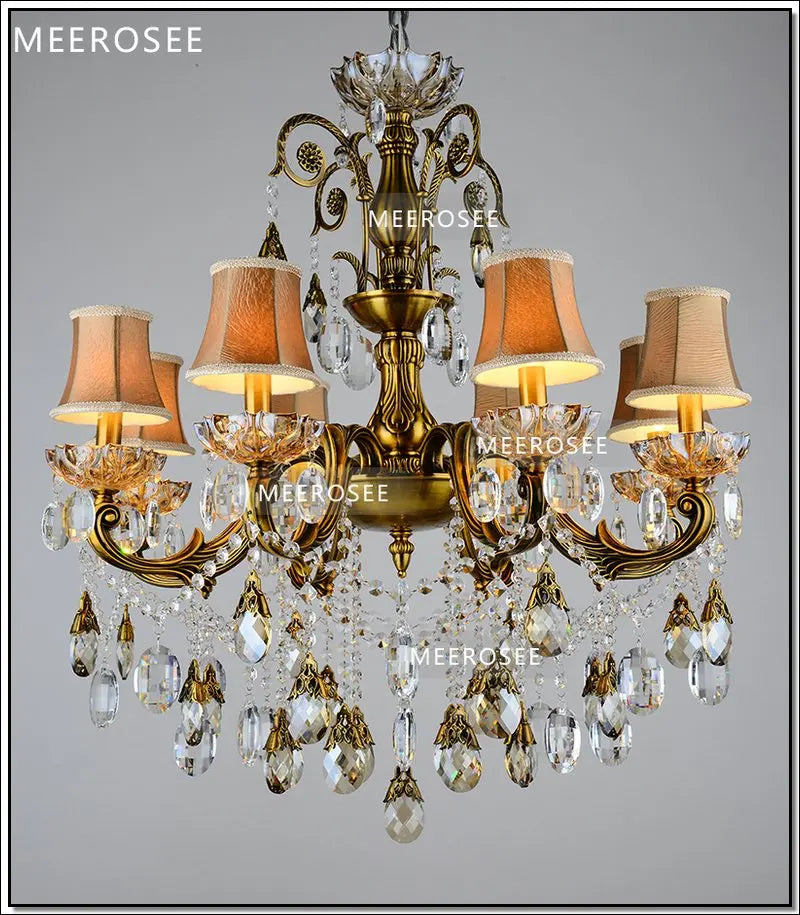 Bronze Finished Antique Crystal Chandelier