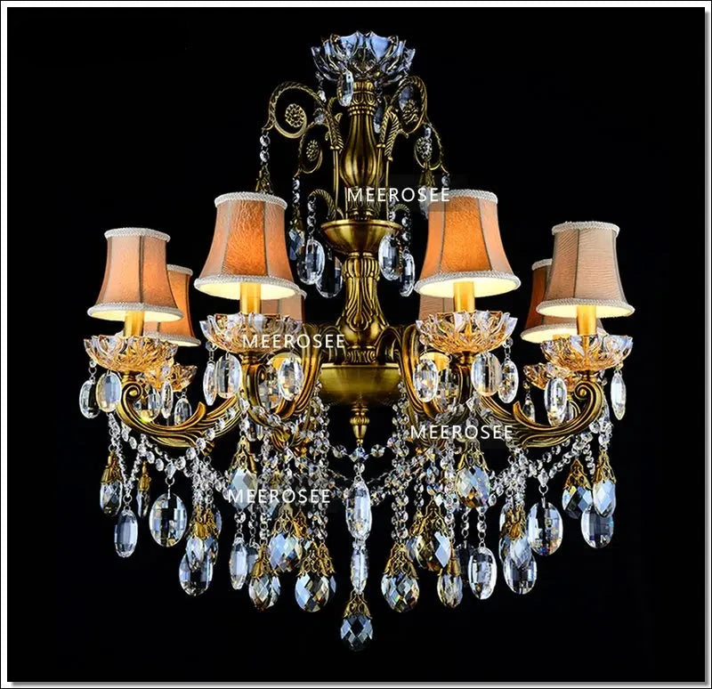 Bronze Finished Antique Crystal Chandelier