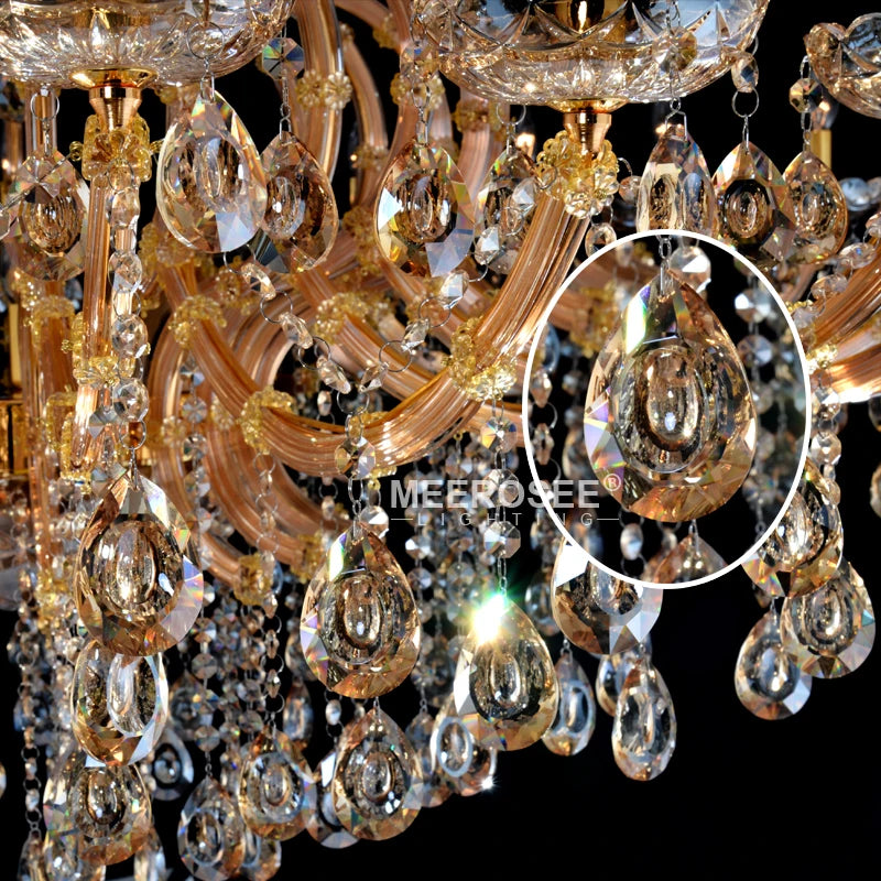 Luxurious Amber Crystal Chandelier