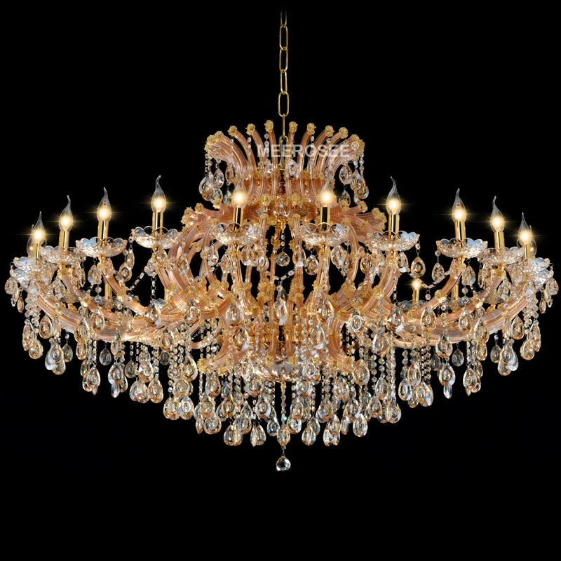 Luxurious Amber Crystal Chandelier