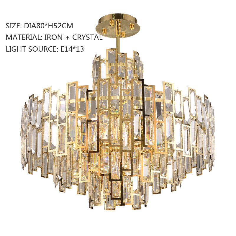 Round Gold Crystal Desinger Chandelier