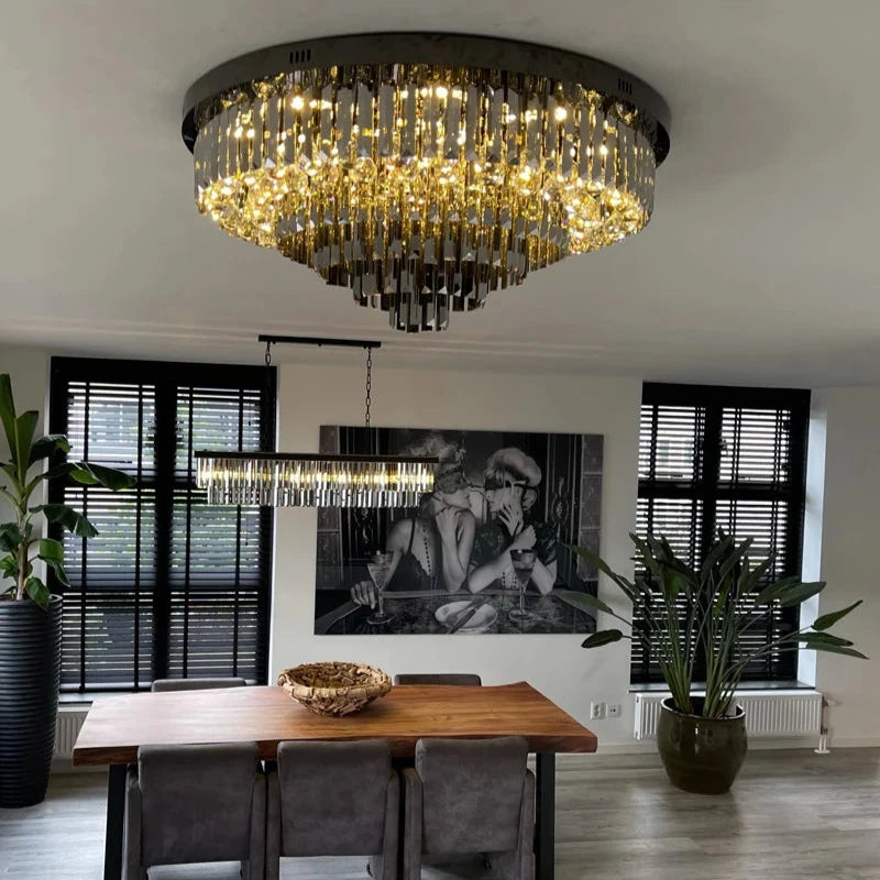 Luxury Crystal Ceiling Smoky Gray Lamp ChandeliersLife®