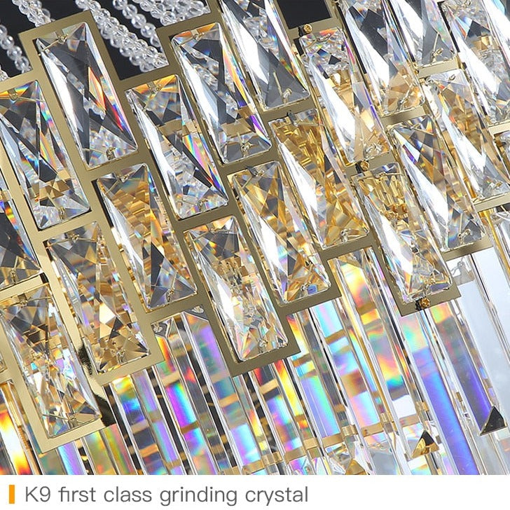 Art Decor Brass Globe Crystal Chandelier