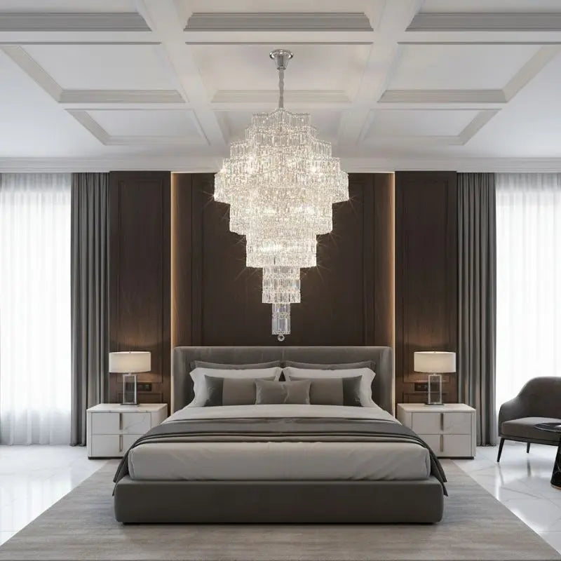 Luxury Villa Chandeliers Star Staircase Crystal Chandelier ChandeliersLife®