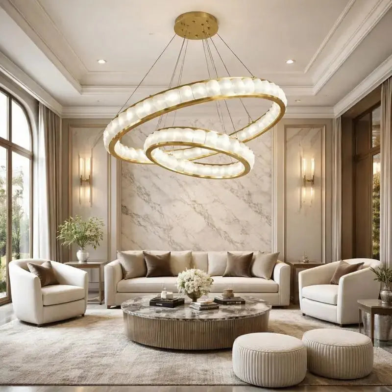 Marble Alabaster Ring Chandelier