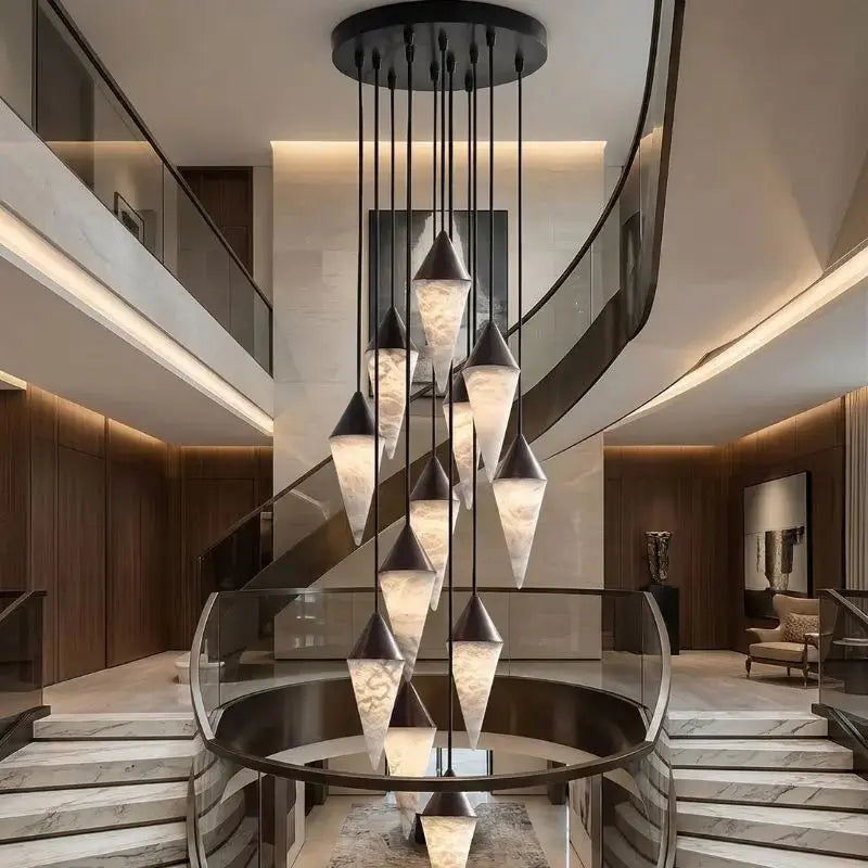 Modern Alabaster Cone Cluster Chandelier ChandeliersLife®