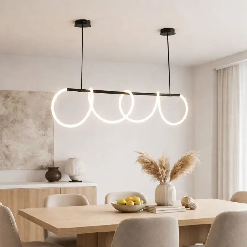 Modern Long Hose Led Chandelier - Black ChandeliersLife®