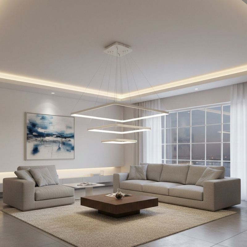 Moderne quadratische Pendelleuchte DIY Creative Suspension Kronleuchter