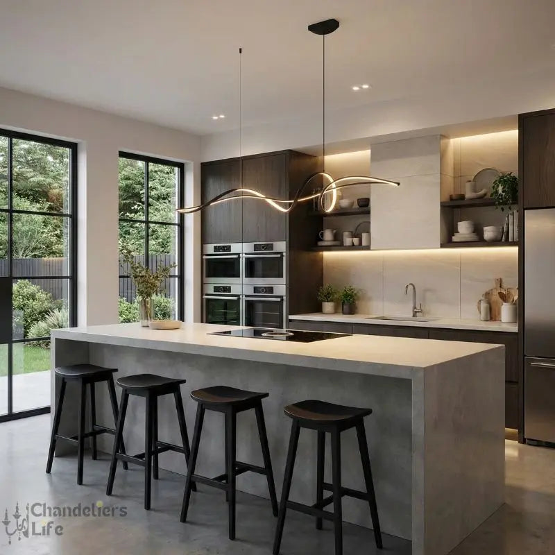 Ribbon Shape Design Dining Island LED Chandelier