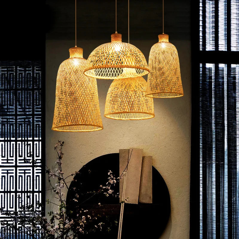 Art Living Room Tea Room Bamboo Pendant Lights