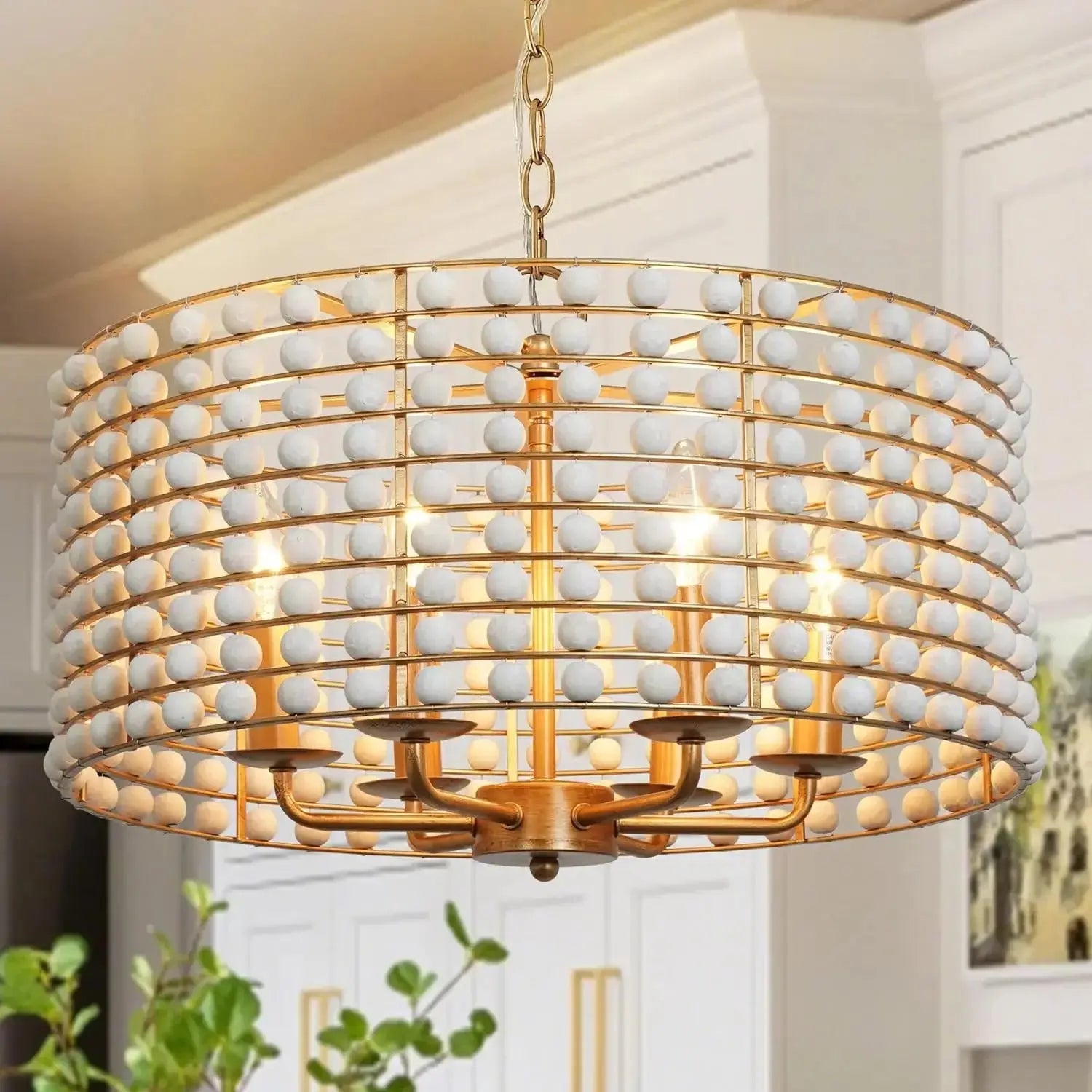 Boho Wood Farmhouse Chandelier