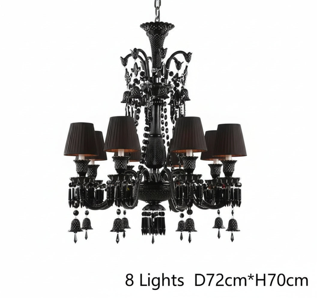 Villa Hotel Luxury Black Crystal Chandelier