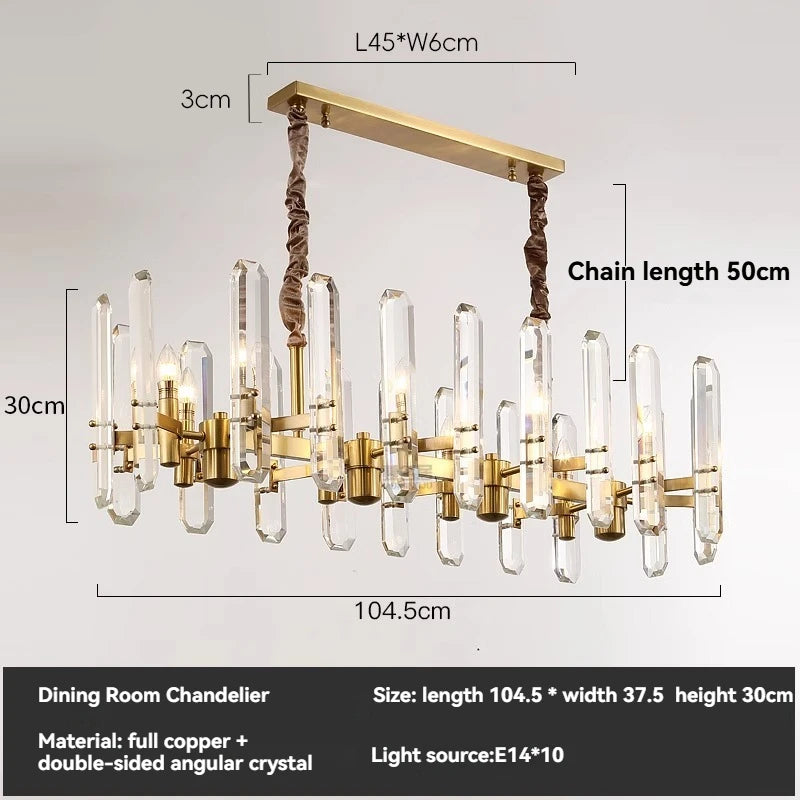 Aurelia polished copper and crystal chandelier with clear glass details — catalogue view 7