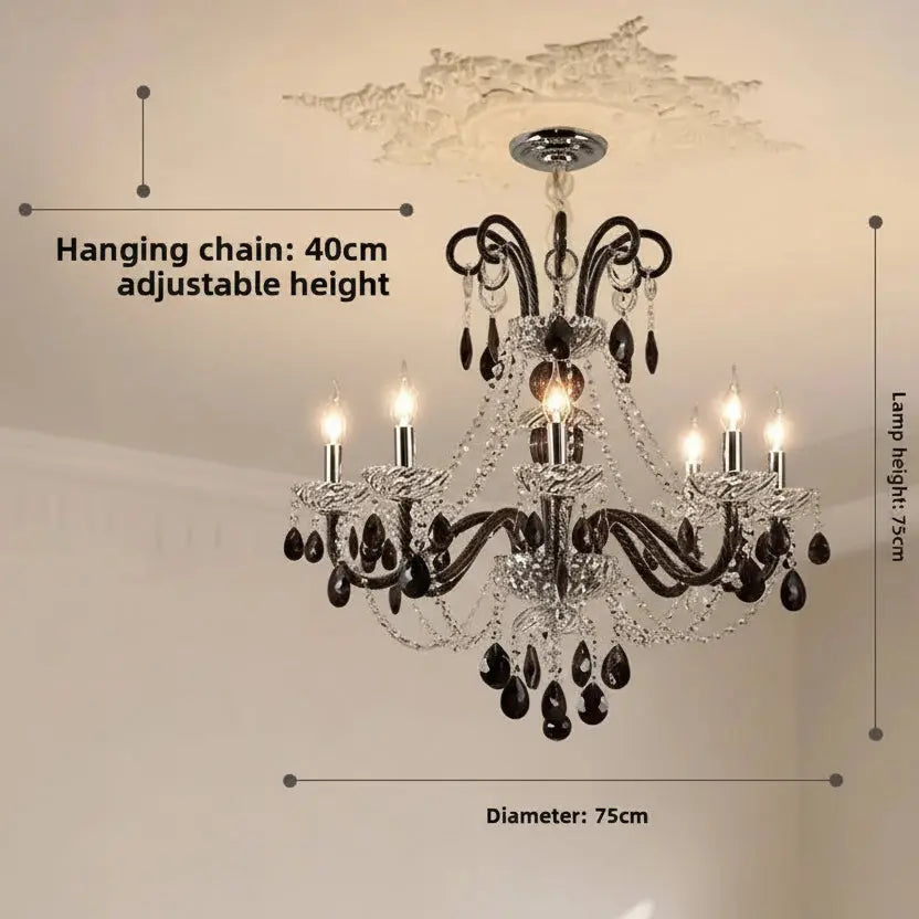 Black French Crystal Chandelier ChandeliersLife®