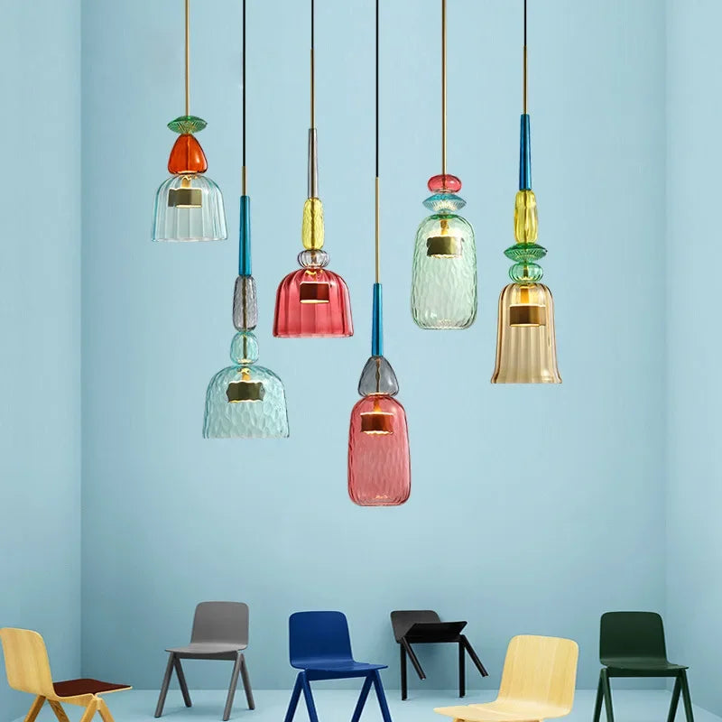 Modern Glass Colorful Hanging Lamps