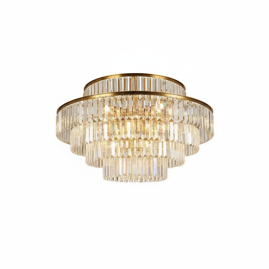 Modern Crystal Chandelier Simple Lustre Ceiling Lamp Living Room Chandelier Villa Bedroom Kitchen Island Decoration Round Lamp ChandeliersLife®