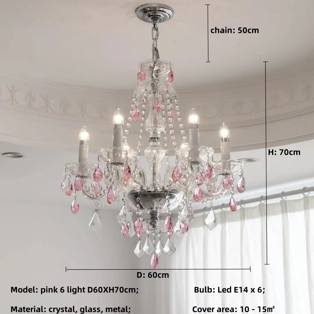 French Blue Crystal Chandelier