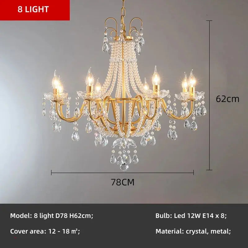 French Design Pearl Crystal Chandelier