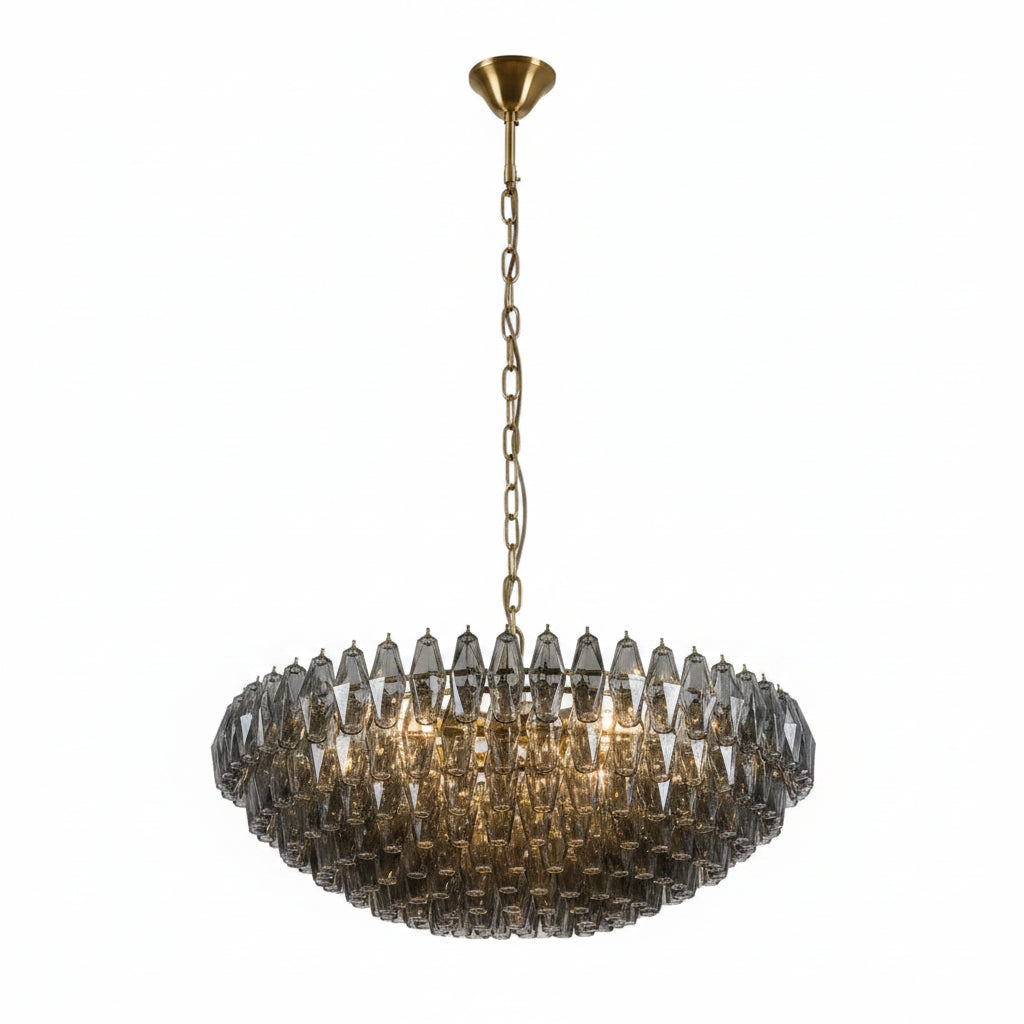 Chandelier with crystal accents on a white background