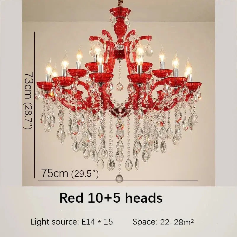 Red Luxury Crystal Chandelier