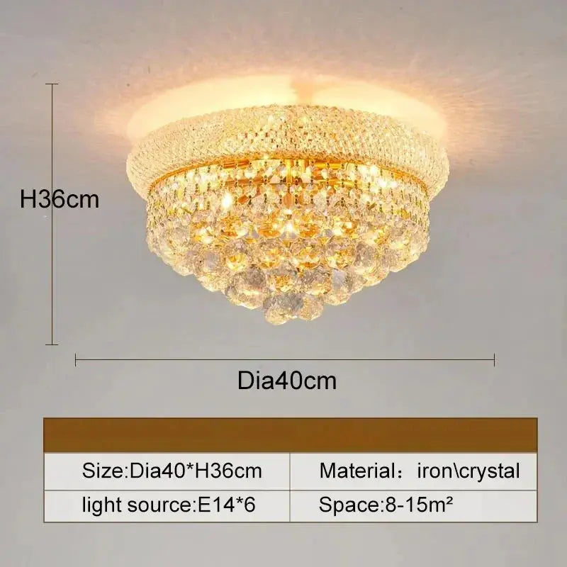 Morden Crystal Ceiling Lamp Bedroom Atmospheric