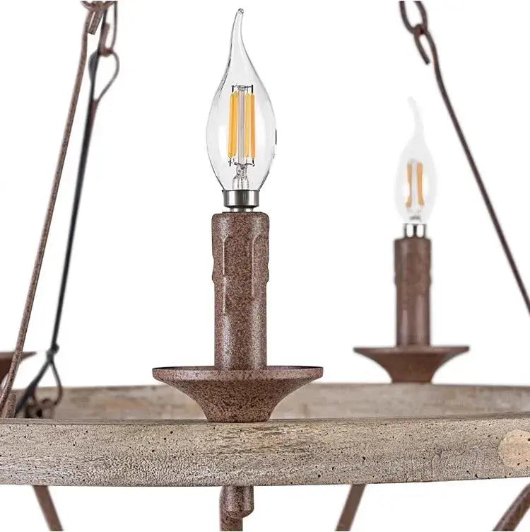 Retro American Bedroom Wood Chandelier