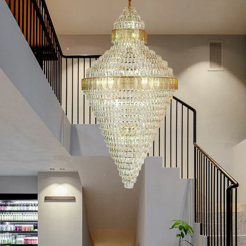 Luxury Simple Duplex Villa Crystal Chandelier