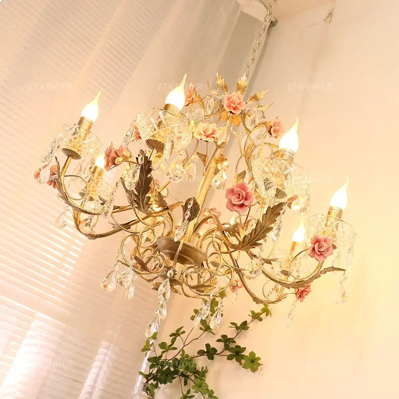 Crystal Flower French Chandelier