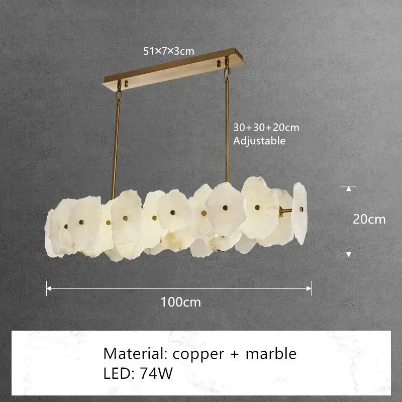 Round Ceiling Marble Chandelier