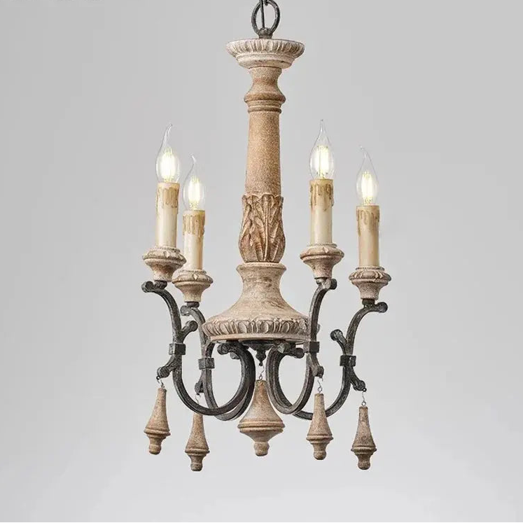 Entryway Retro Wooden Chandelier