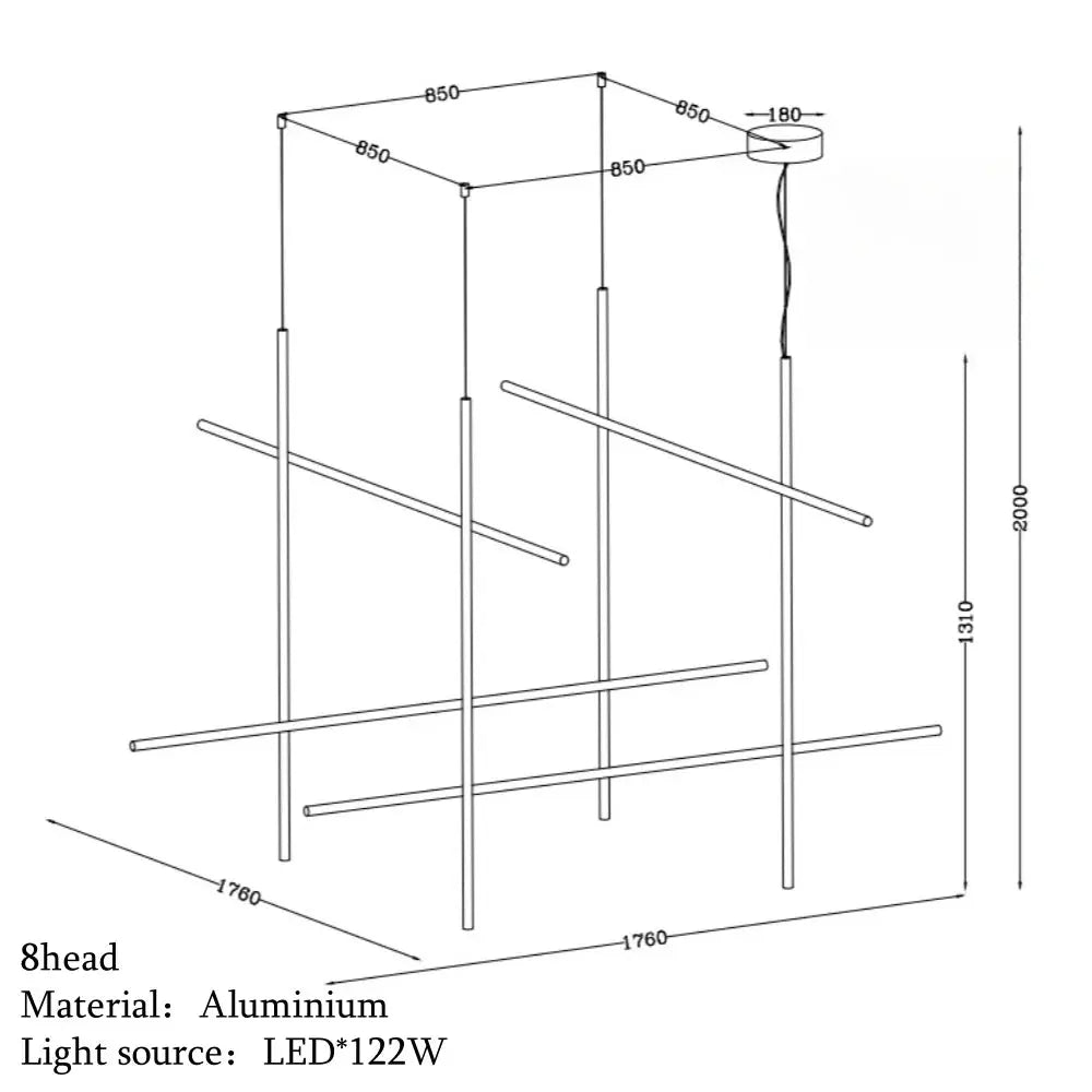Nordic Minimalist Italian Tube Chandeliers