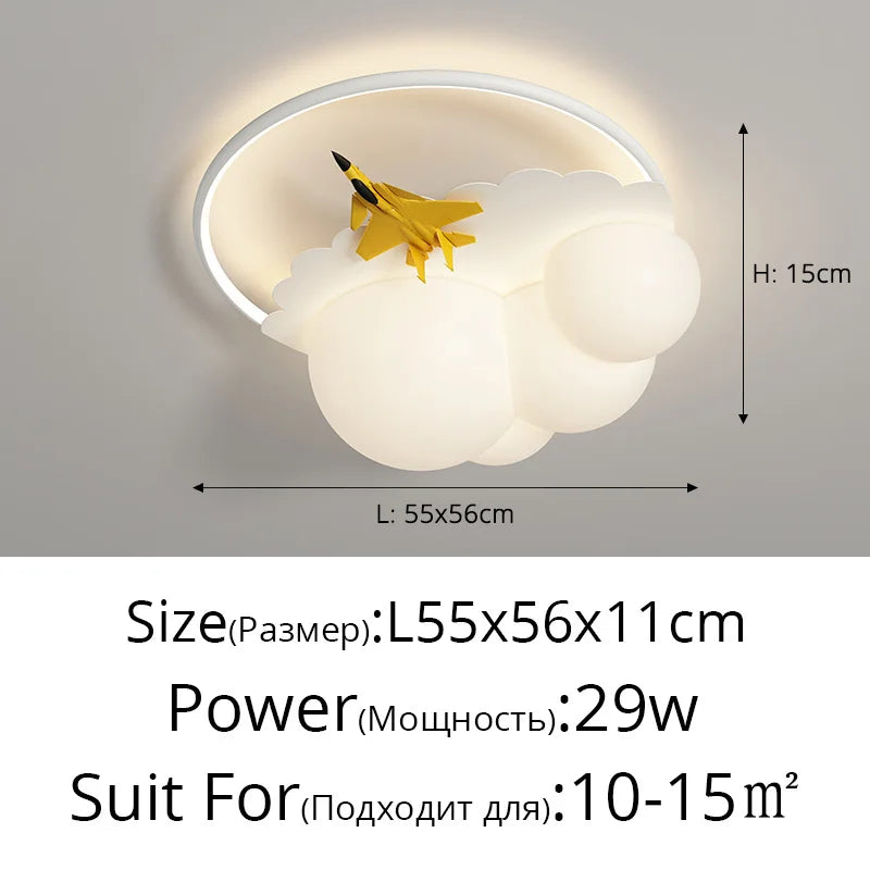 Nimbus Cloud Airplane LED Kids Room Ceiling Light – alternate product view 13