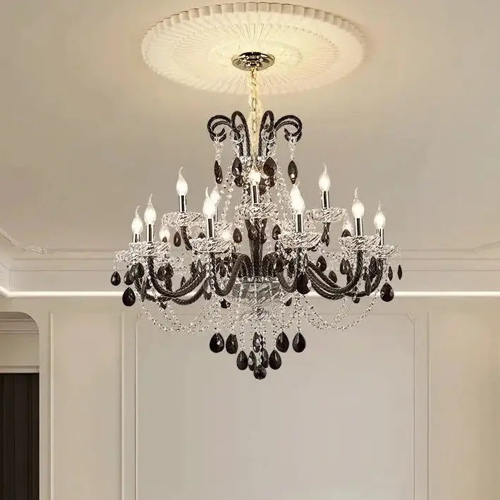 Black French Crystal Chandelier ChandeliersLife®