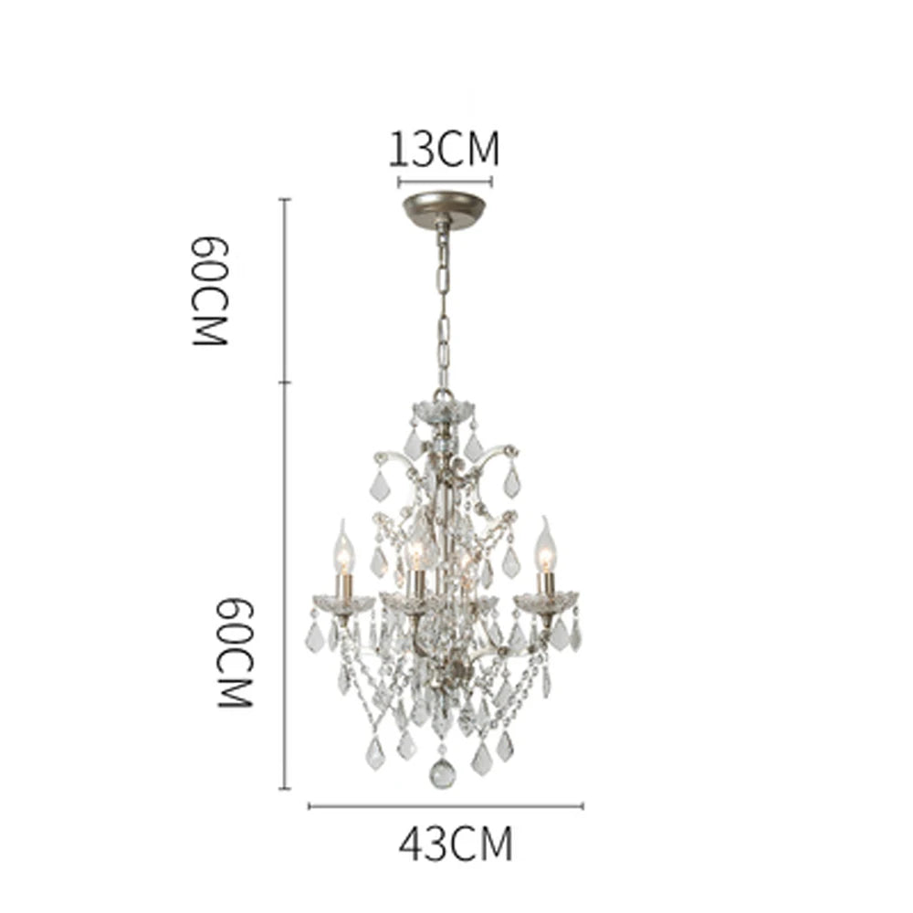 Vintage Style Silver Crystal Chandelier