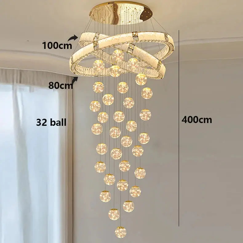 Modern Home Decor Led Staircase Chandeliers