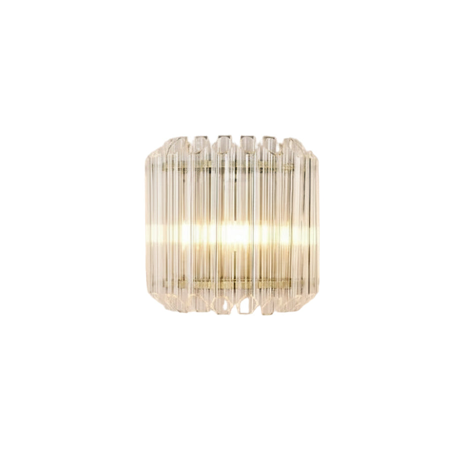 Wall light fixture with dimensions on a plain background