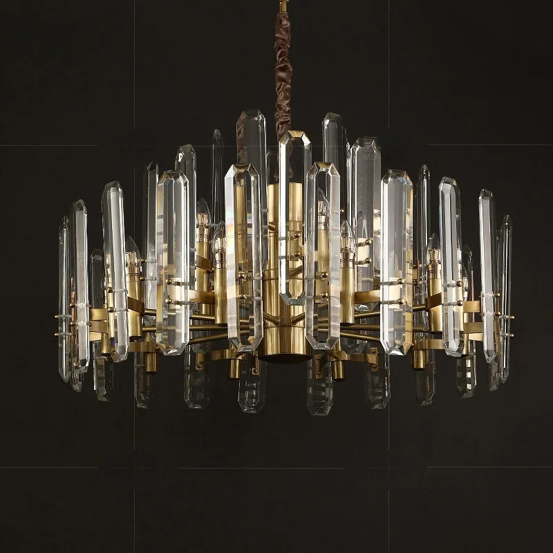 Aurelia modern copper chandelier with clear crystal elements — catalogue view 2