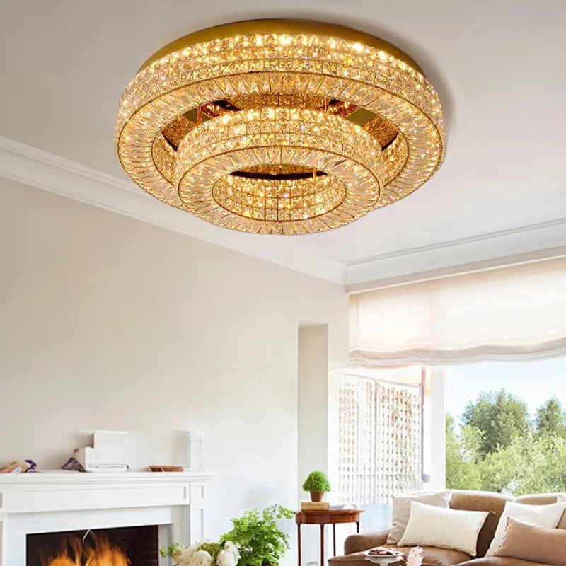 Modern Two Tier Crystal Luxury Ceiling Lights