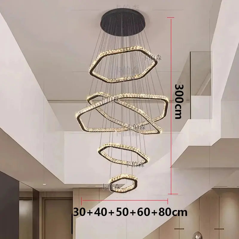 Modern Home Decoration Stair Crystal Chandelier