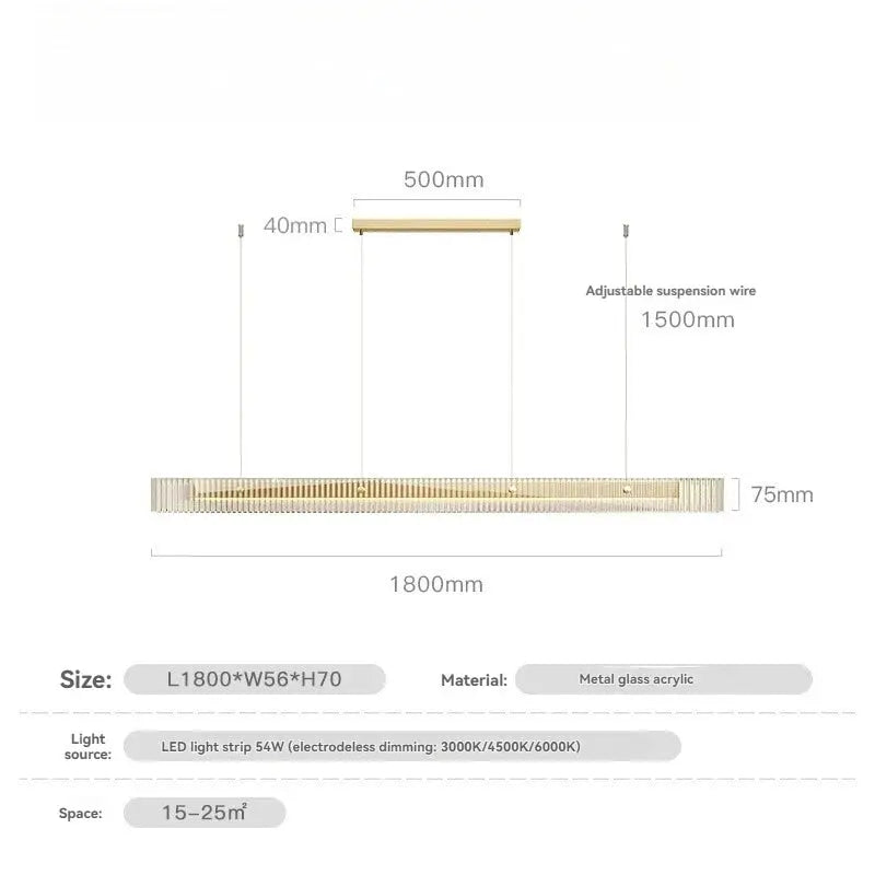 Minimalist Black Linear Chandelier Above Dining Table ChandeliersLife®
