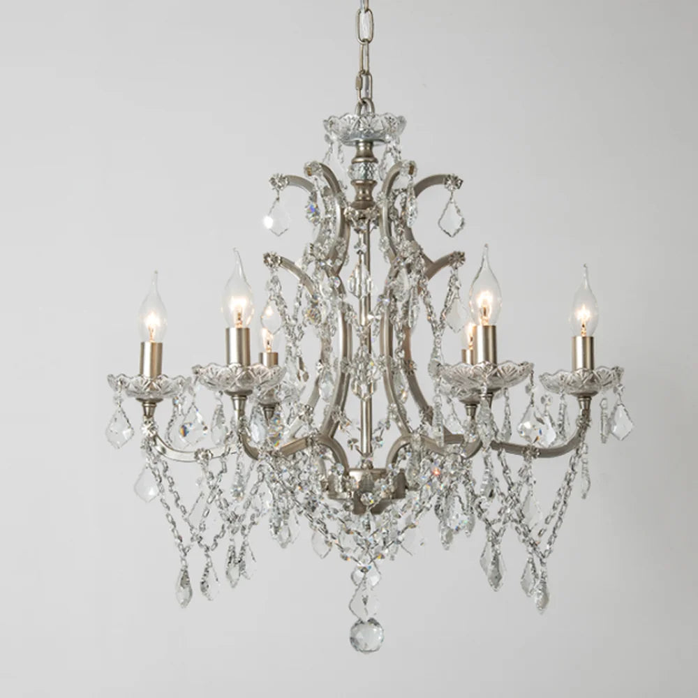 Vintage Style Silver Crystal Chandelier