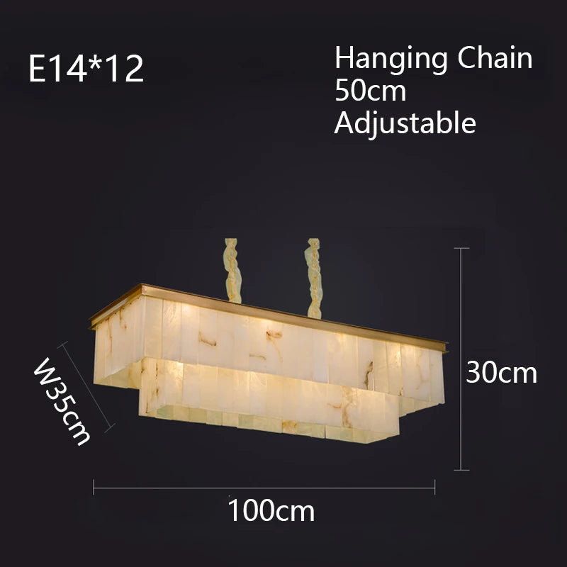 New Square Natural Marble Chandeliers ChandeliersLife®