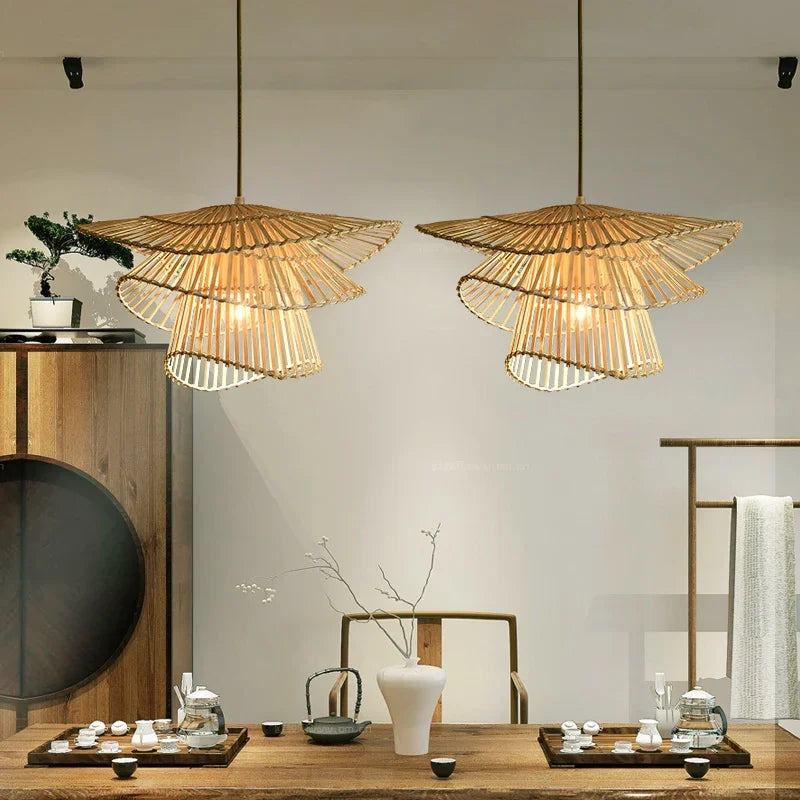 New Creative Bamboo Rattan Pendant Lights