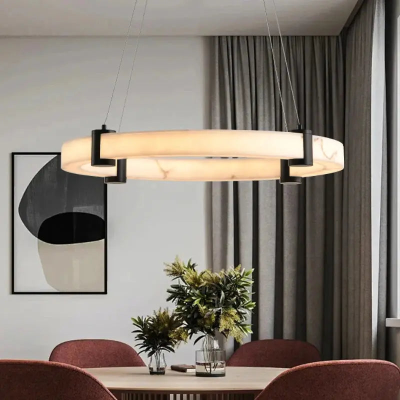 Luxury Ring Alabaster Pendant Chandelier ChandeliersLife®